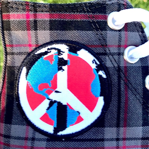 Sale 5 Star NWT HTF Converse CT Peace Plaid Hi - Picture 8 of 13